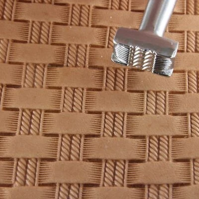 Stainless Steel Craftplus - Double Rope Basket Weave Stamp (Leather Tool)