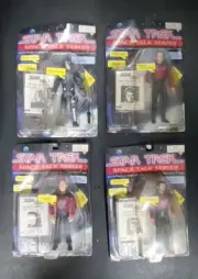 Star Trek The Next Generation SPACE TALK Action Figure SET by Playmates Set of 4