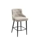 HomeStar Will Fabric Kitchen Counter Bar Stool W/ Brass Gold Studs & Handles - B