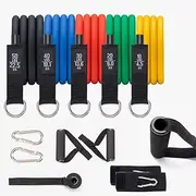 Resistance Bands Set,Anti-Snap Exercise Bands with Handles,Door Anchor and Ankle Straps,Stackable Up to 150 lbs,Workout Bands for Resistance Training,Physical Therapy,Home Workouts Gym Pilates