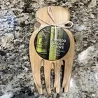 Totally Bamboo Salad Claw Hands Bamboo Salad Serving Set NEW