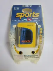 NEW Vintage Sony Sports Walkman AM/FM Radio Cassette Player WM-FS191 Yellow