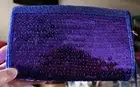 Dolce By Pierre Vintage Purple Sequin Beaded Bag Purse Satin Lined NWT