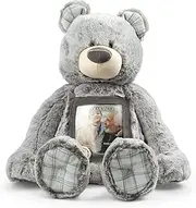 [Demdaco] Here to Hug 12 Inch Grey and Brown Polyester Remembrance Plush Stuffed Animal