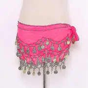 Women Belly Dance Costumes Belly Dancing Belt Waist Scarf Chiffon Dance L pink