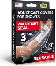 Mighty-X Waterproof Cast Cover Arm - 100% Reusable - Watertight Seal - Adult Cast Covers for Shower Arm, Wrist & Hand - 3 Pack