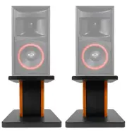 (2) 8” Wood Bookshelf Speaker Stands For Cerwin-Vega XLS-6 Bookshelf Speakers