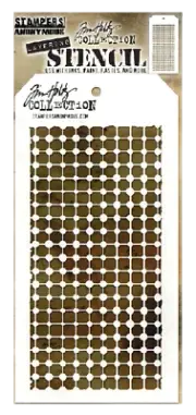 Tim Holtz Layering Stencil Stampers Anonymous Grid Dots Pattern Design Template