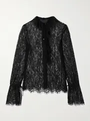 [Nili Lotan] Nili Lotan - Cecily Ruffled Lace Shirt - Black - small small Black