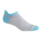 Wrightsock Coolmesh II Tab Lt Grey/Scuba L AU 9.5-11 Womens Running Active Socks