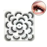 Nevenka 10 Pairs 3D False Eyelashes Reusable Wispy Cat Eye Natural Look Lashes-111