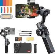Zhiyun Smooth 5S Combo 3-Axis Handheld Gimbal Stabilizer for Smartphone Cell Phone Focus Pull & Zoom Capability for iPhone 13 12 11 X 8 7 6 Plus Samsung Galaxy S21 Note 20 Ultra Google Pixel 6-Gray