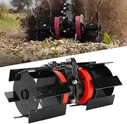 SustVita 9 Teeth Universal Plow, Heavy Duty Disc Harrow, Aluminum Iron Round Plow Harrow, Deep Plowing Weeding Wheel for Garden Tiller, Lawn Mower, Scarifier Accessory (26mm)
