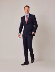 Hawes & Curtis Navy Birdseye Italian Wool Tailored Fit Suit | 1913 Collection Size: One Size