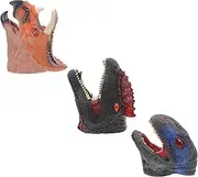 Toddmomy 3pcs Dinosaur Hand Puppet Safe Rubber Animal Puppets for Storytelling Interactive Play and Educational Fun Birthday
