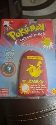 Vintage Pokemon 1999 Collector Marble Pouch Series 1 Red Pikachu / Ratata