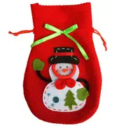 7PCS Merry Christmas Snowman Dinner Table Decoration Champagne Wine Bottle Bag Gift Bag