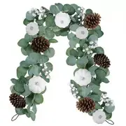 White Pumpkin Garland Artificial Eucalyptus Garland with White Pumpkins