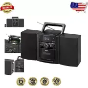 All-in-One Portable Music System: CD Player, Cassette & Bluetooth Connectivity