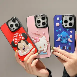 3d 矽膠 Mickey Minne Stitch Hello Kitty 手機殼兼容 iPhone 14 13 12