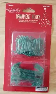 Ornaments Hooks 150 Pcs Green Small - Large Hooks Happy Holidays / Christmas