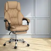 [Artiss] Ergonomic Office Chair, Leather Executive Desk Computer High Back Gaming Chairs with Comfortable Lumbar Support Wheels Swivel Height Adjustable Comfy Arms, for Home Work Study Bedroom Brown