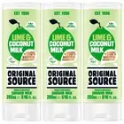 Original Source Lime Coconut Milk Shower Gel Fresh Natural Fragrance 250ml x3
