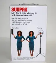 Sunpak - Mini Box Self-Storing Collapsible Bi-Color Vlogging Ring Light Kit