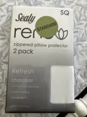 Sealy Standard 2 Pack Zippered Pillow Protector Set - White