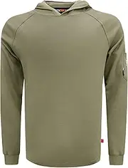 [BOCOMAL] FR Hooded T Shirts 7.1oz Flame Resistant FR Shirt NFPA2112 CAT2 Fire Retardant Work Hoodies