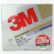3M High Density DS HD 5 1/4" Diskettes NEW & SEALED, Box of 10 Disks + 1