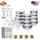 Airtight 32-Pc. Stackable Glass Containers with Dividers - Perfect for Meal Prep
