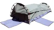 Double Camping Swag Tent Durable Zippers PVC Entry Mat Carry Bag