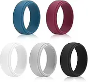 5 Packs Silicone Wedding Bands for Women and Men Flexible Comfort Sport Silicone Ring