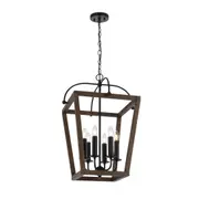 Lacota 6 Light Warm Walnut French Provincial Lantern Pendant