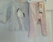 000 NEW Bonds newborn stretchies leggings euc 00 glitter unicorn top
