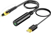Poyiccot 3.5mm to Optical Audio Cable, Digital Fiber Optical to 3.5mm Jack Stereo Audio Cable with USB Power Cable for TV, Set-top Box, Sound Box, 30cm