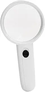 LRXIYODE Handheld Magnifier with LED Light Magnification for Reading Inspection and Hobby Use Elegant White Design Portable and Lightweight for All Ages