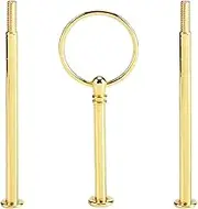 Cake Plate Stand Handle, Cake Fitting Holder Zinc Alloy Tiered Fruit Display Stand Hardware Cupcake Dessert Serving Tray Holder for Birthday Party Wedding Christmas(3 Tiers Round Gold)