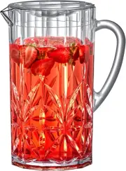 - Stately Acrylic Pitcher 80 Oz Clear Plastic Water with Lid Fridge Jug Bpa-Free