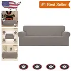 Machine Washable Elastic Sofa Cover - Protective Stretch Slipcover in Taupe