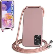 [WenBaby] Mobile Phone Lanyard for Samsung Galaxy A23 4G/5G, Case with Strap, Mobile Phone Case with Cord for Hanging, Silicone Rope Necklace, Protective Case with Cord, Thermoplastic Polyurethane (TPU)
