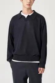 Open Collar Knit Black