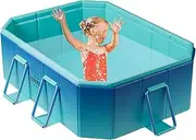 Foldable Non-Inflatable Kiddie Pool, Kid Pool Dog Pool, Non-Inflatable Kids' and Adults' Outdoor Swimming Pool, Outdoor Swimming Pool Foldable, Above Ground Pool for Backyard