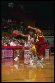 Guard Dominick Young Fresno State Bulldogs moves the ball as Santa- Old Photo
