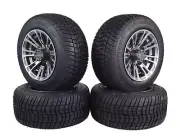 MASSFX SL 205/50-10 F/R Golf Cart Tire, QUAKE GM Grey Wheels 10x7 4/101.6 4pk
