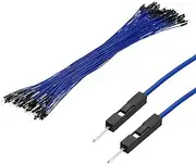 uxcell Male to Male 1Pin Breadboard Jumper Wire 2.54mm Pitch Ribbon Cable 30cm Long Electronics Breadboard Ribbon Cables for Breadboard Electronic Projects Pack of 100,Blue