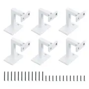 6 Pcs Swivel Hand Rail Brackets Adjustable Square Hand Rail Brackets, White