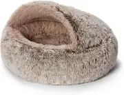 Snooza Hooded Cuddler Soothing And Calming Mink Dog Cat Bed Large 90 x 90 x 60cm