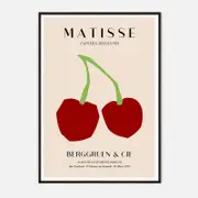 Galrie Henri Matisse - Papiers Découpés - Berggruen & Cie Exhibition Poster, Black Frame, A4 21 x 30cm (8 x 12inch)